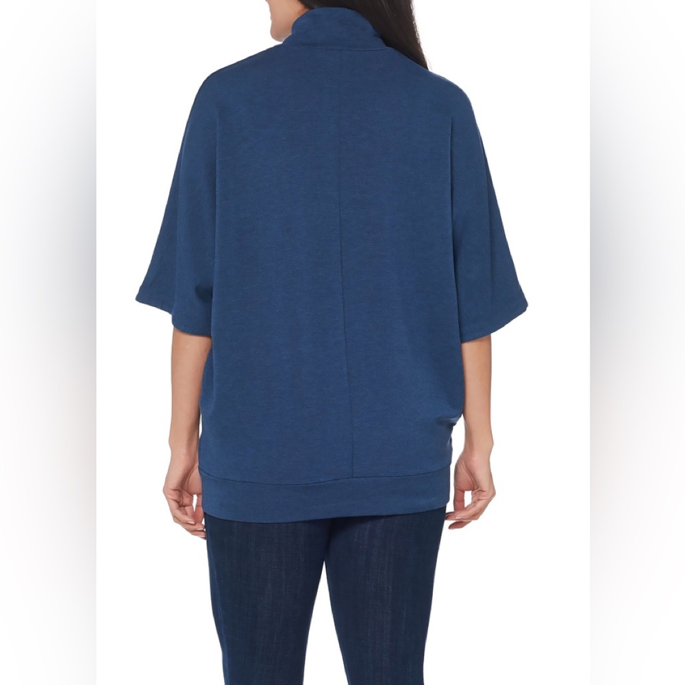 DENNIS BASSO Size XL Oversized Knit Turtleneck with Dolman Sleeves BLUE
